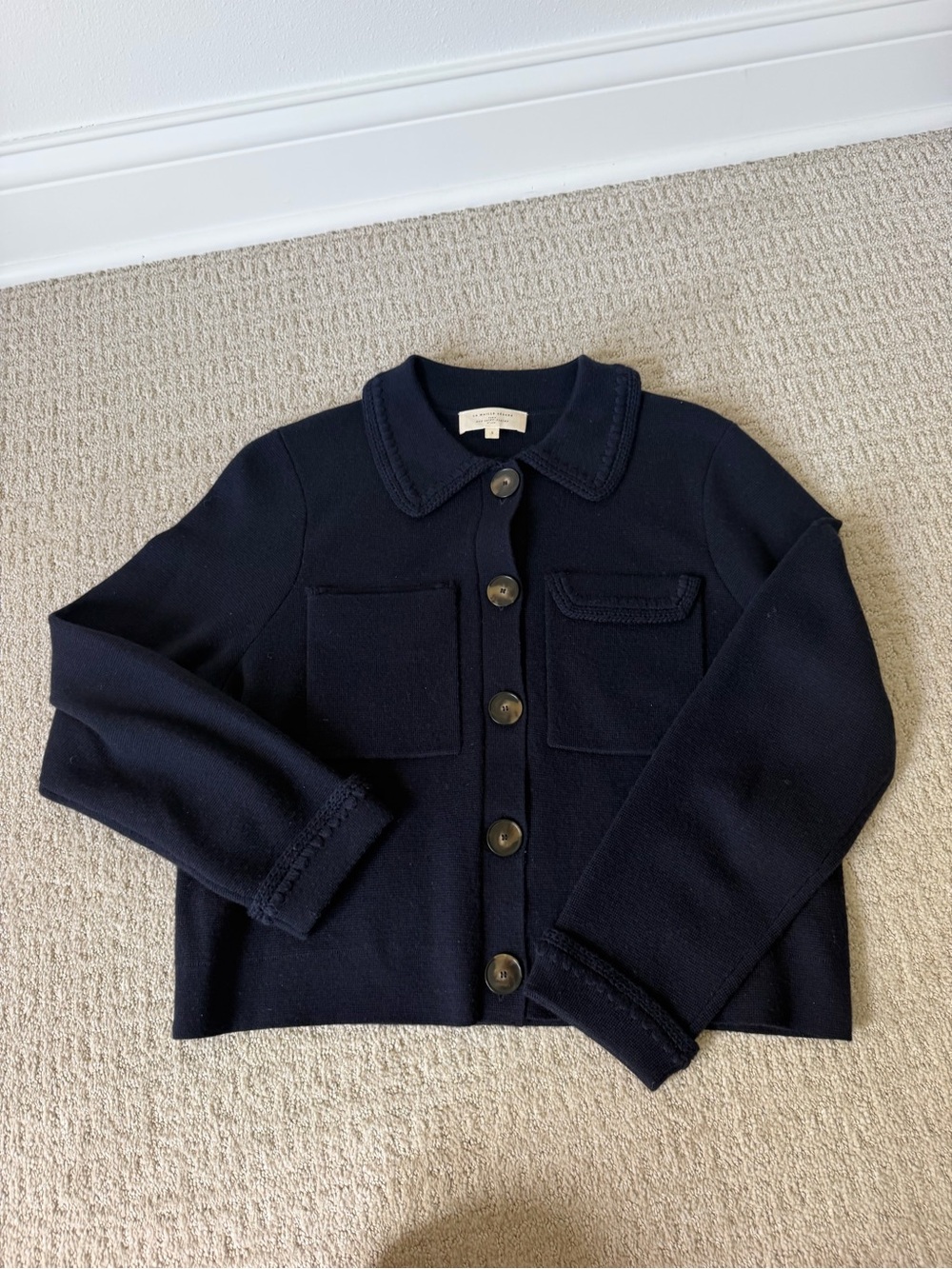Sezane Navy Betty Cardigan - Picture 4 of 7